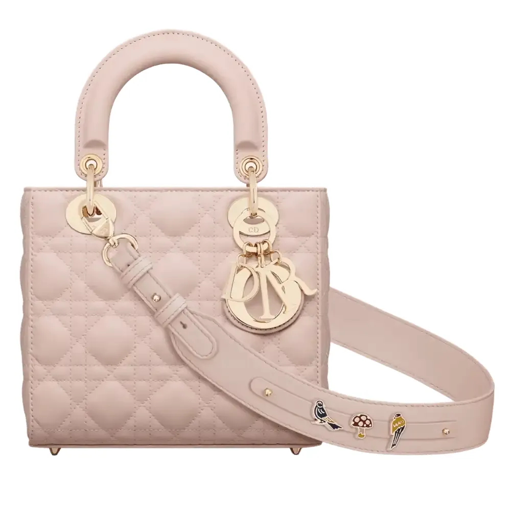 Small Lady Dior My ABCDior Bag Cannage Lambskin Powder Pink