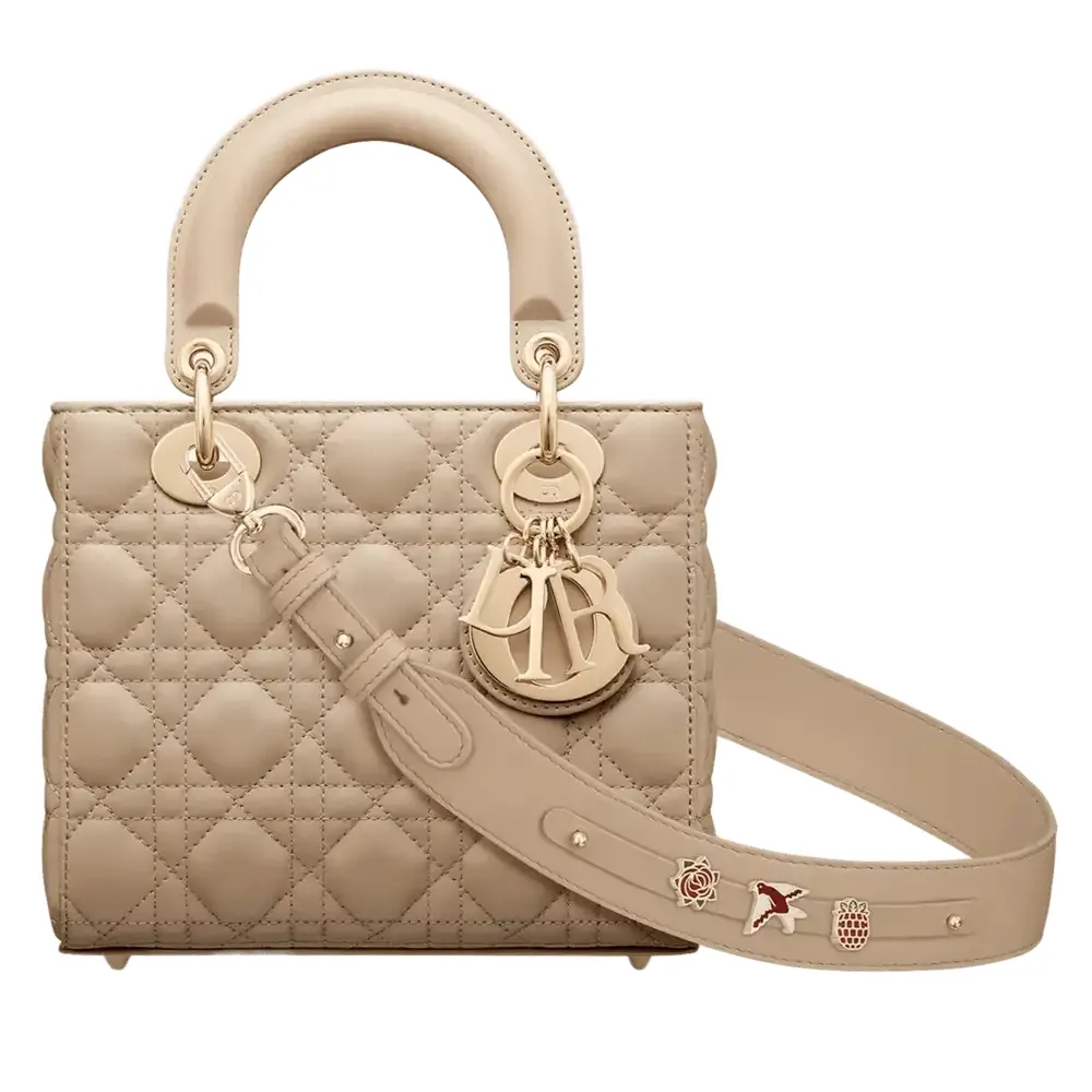 Small Lady Dior My ABCDior Bag Cannage Lambskin Sand Colored