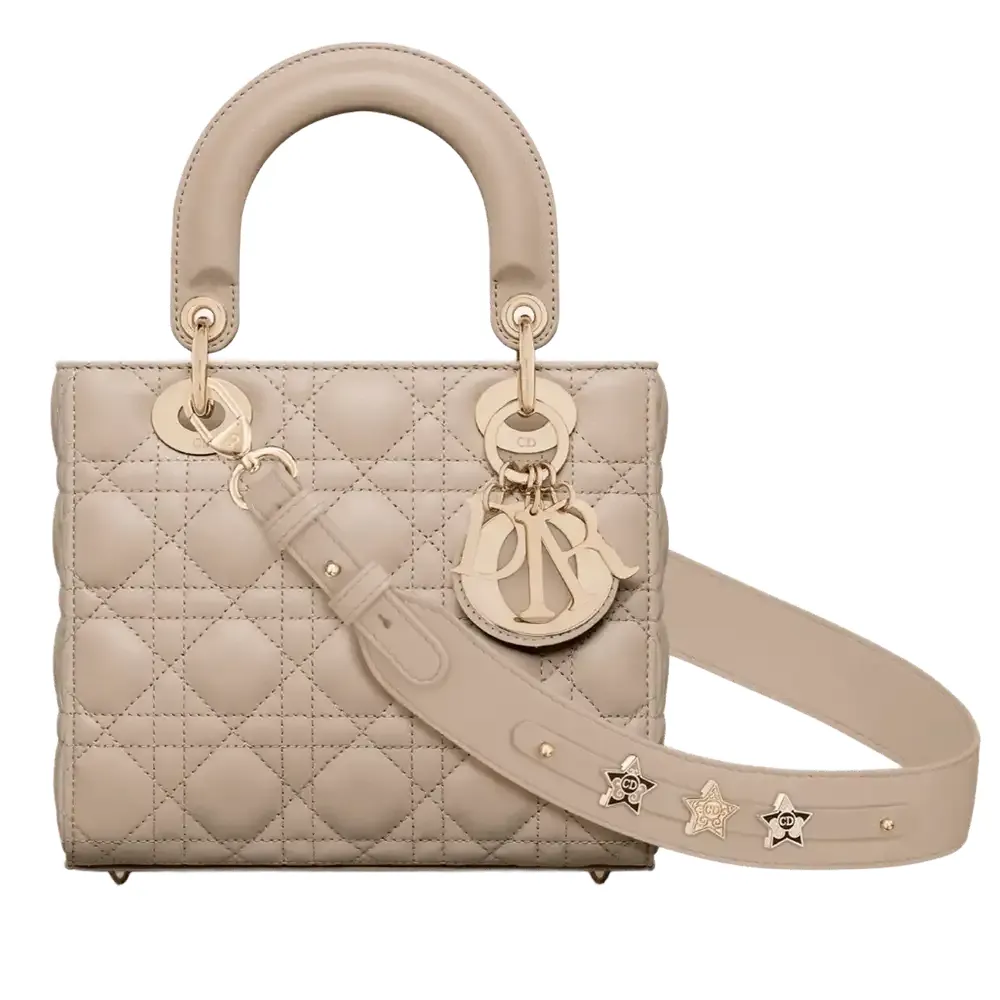 Small Lady Dior My ABCDior Bag Cannage Lambskin Warm Taupe