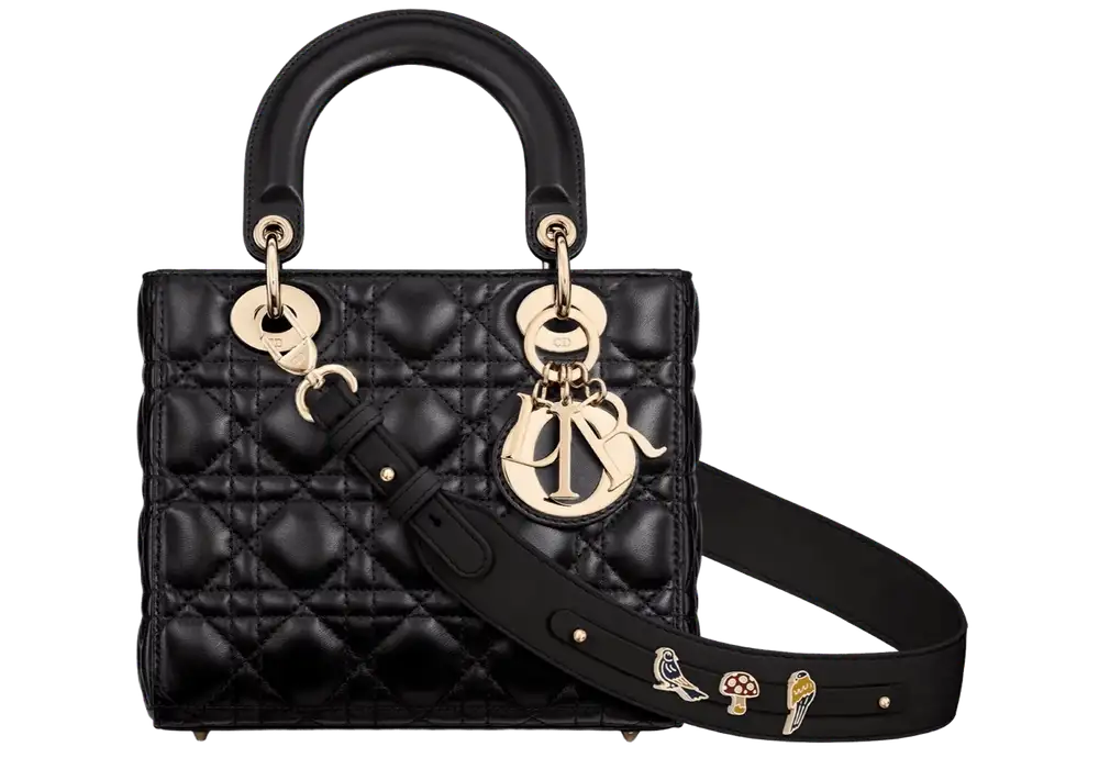 Small Lady Dior My ABCDior Bag x Cannage Lambskin Black Front image