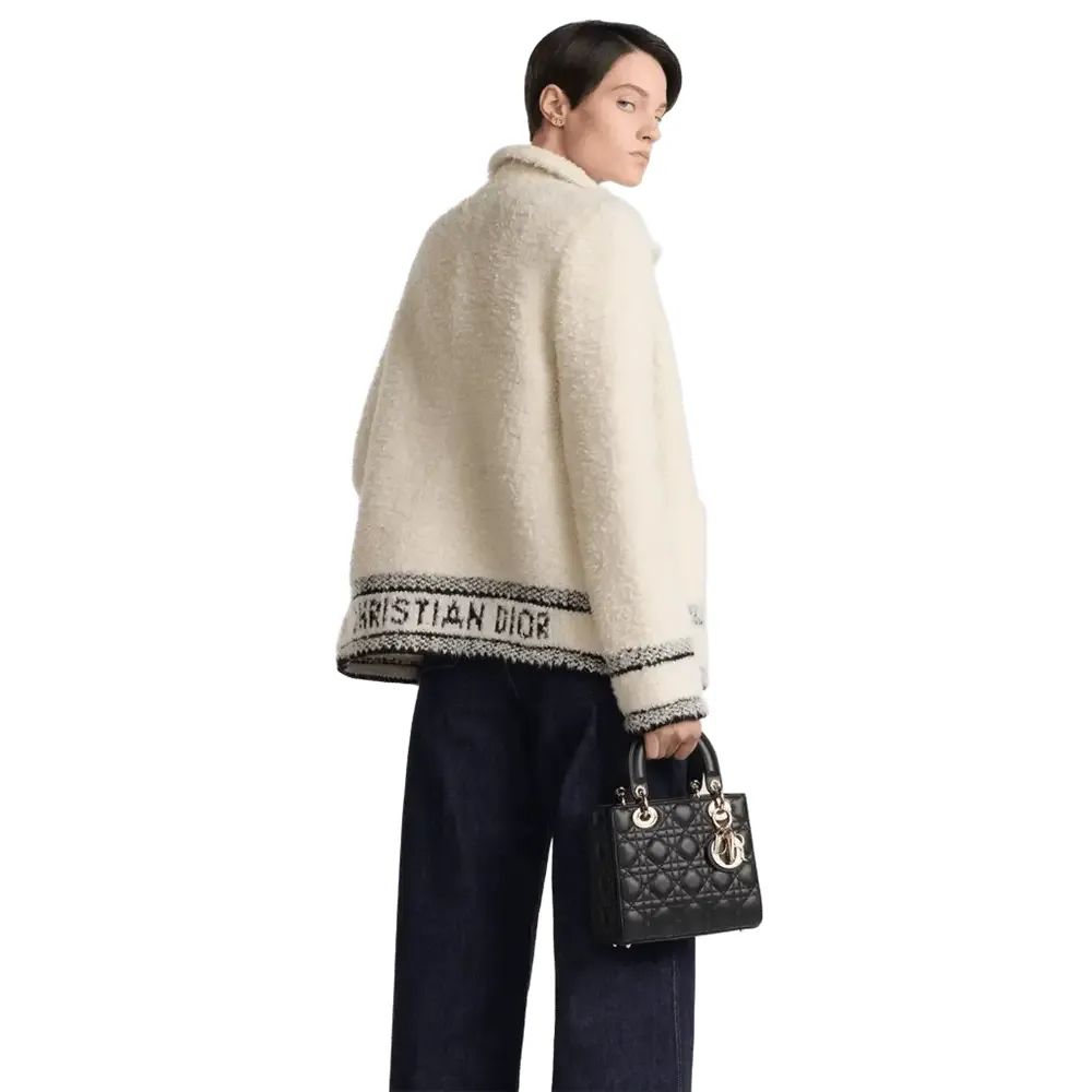 Small Lady Dior My ABCDior Bag x Cannage Lambskin Black Model shots