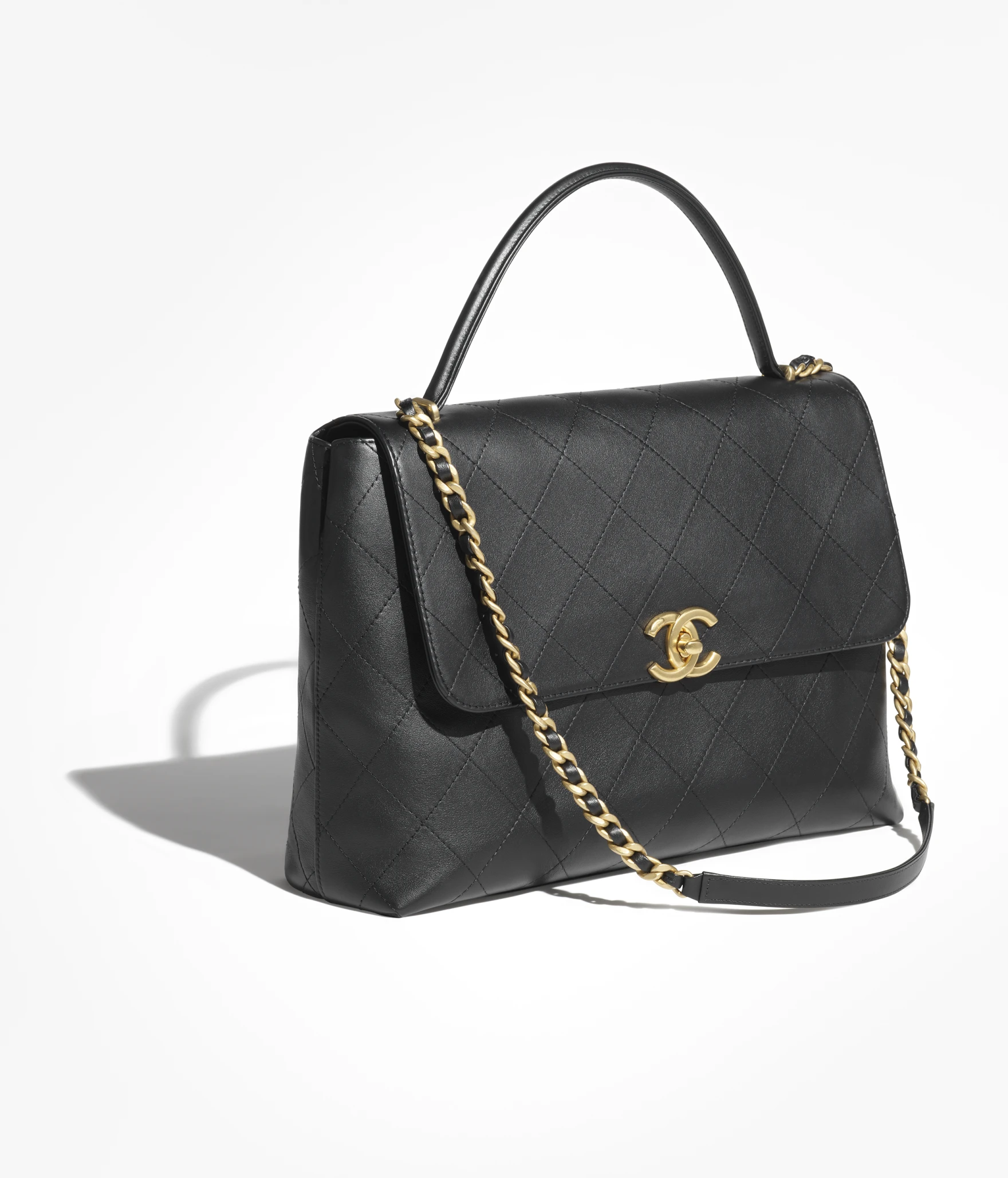 1. AS5543B2011194305 chanel maxi flap bag with top handle calfskin gold tone metal