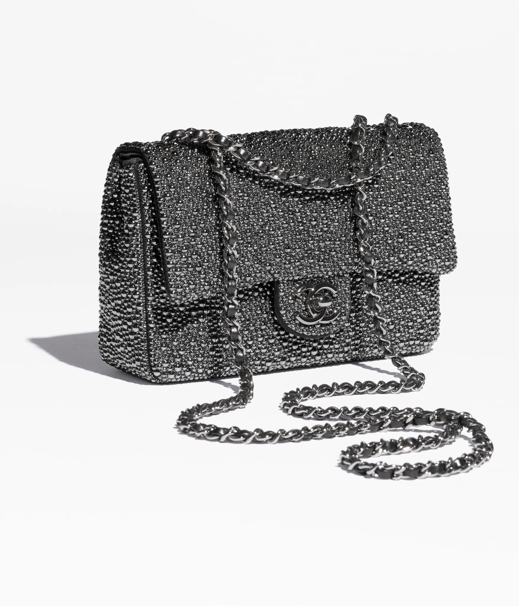 16. AS4297B20007NAFXL Chanel evening bag glass pearls ruthenium finish metal