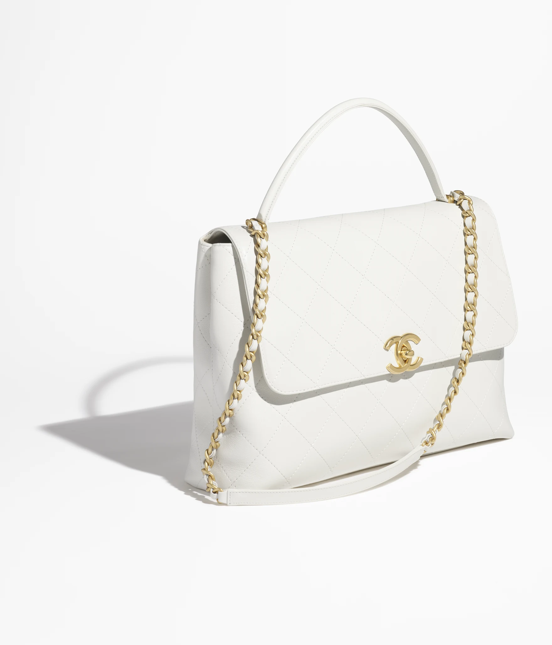 2. AS5543B2011110601 chanel maxi flap bag with top handle calfskin gold tone metal