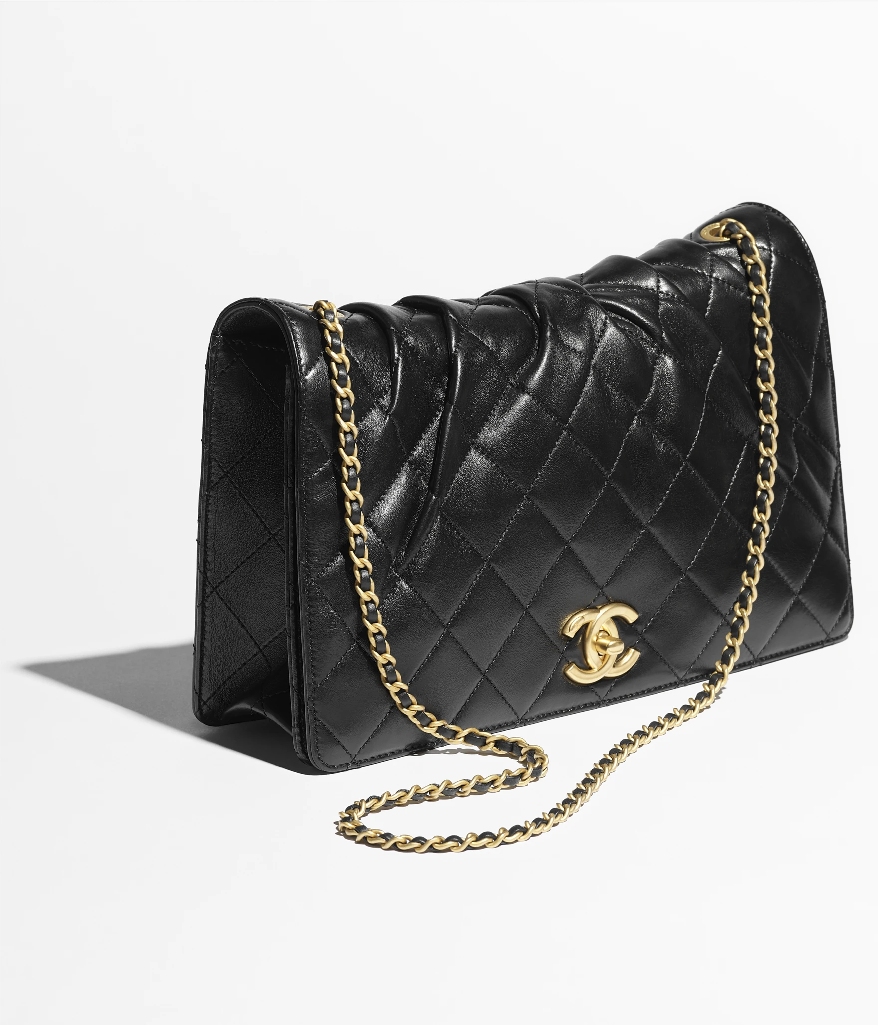 3. AS5547B2029294305 chanel large flap bag shiny lambskin gold tone metal