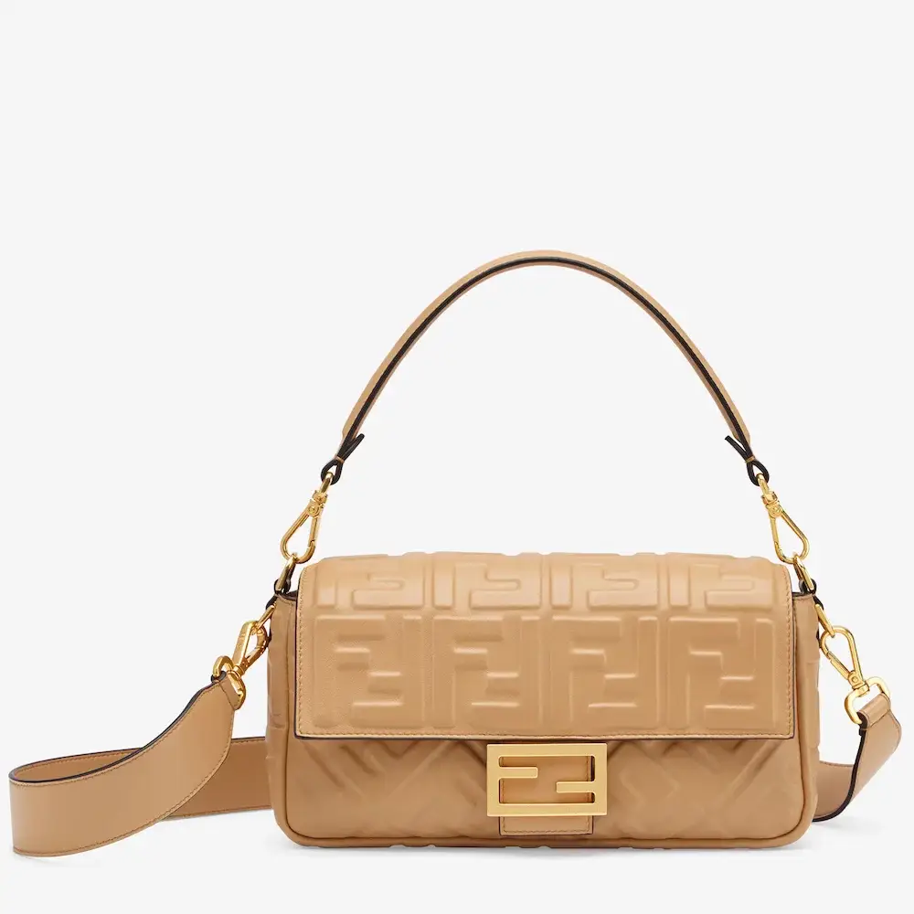 Fendi Baguette Dove grey nappa leather bag