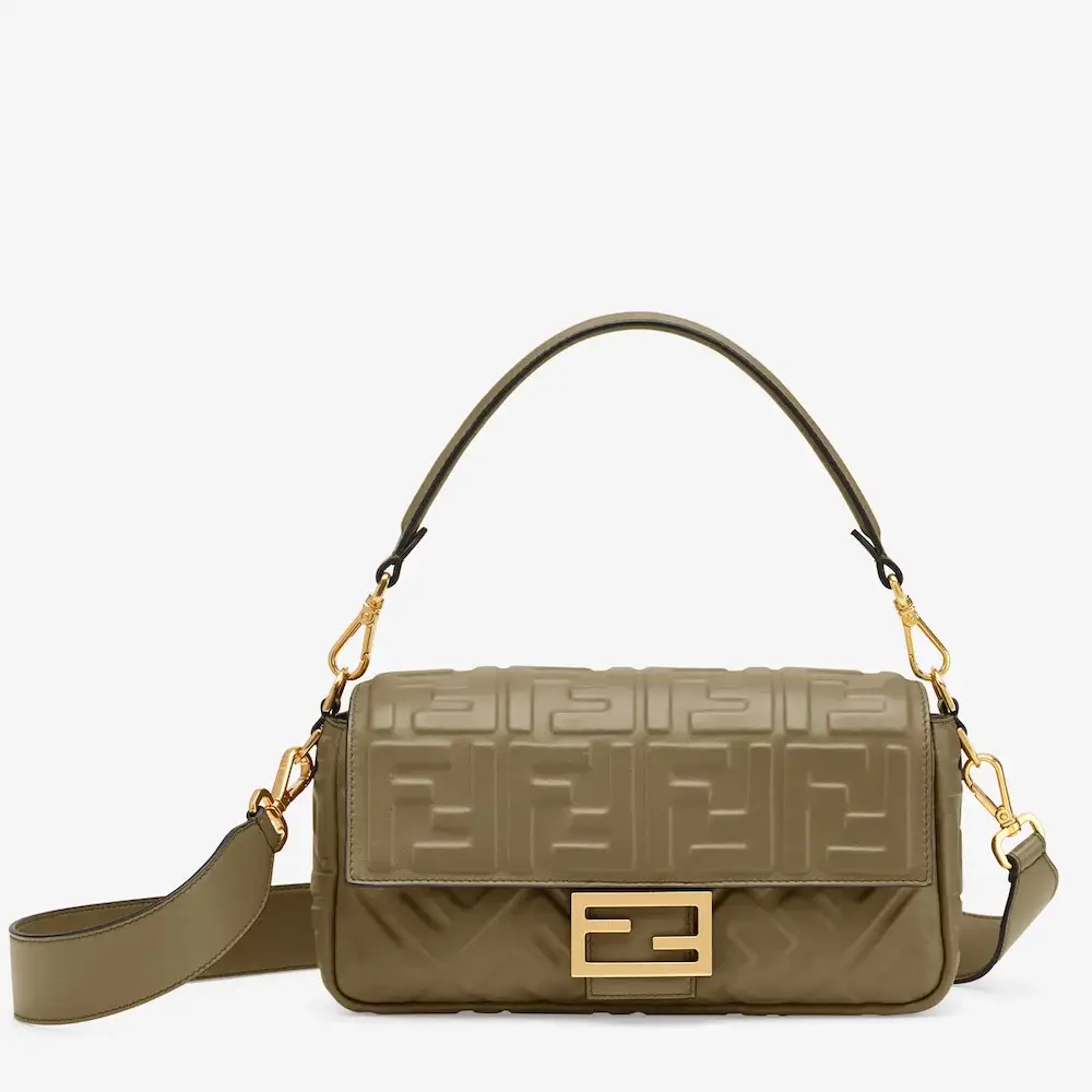 Fendi Baguette Green nappa leather bag