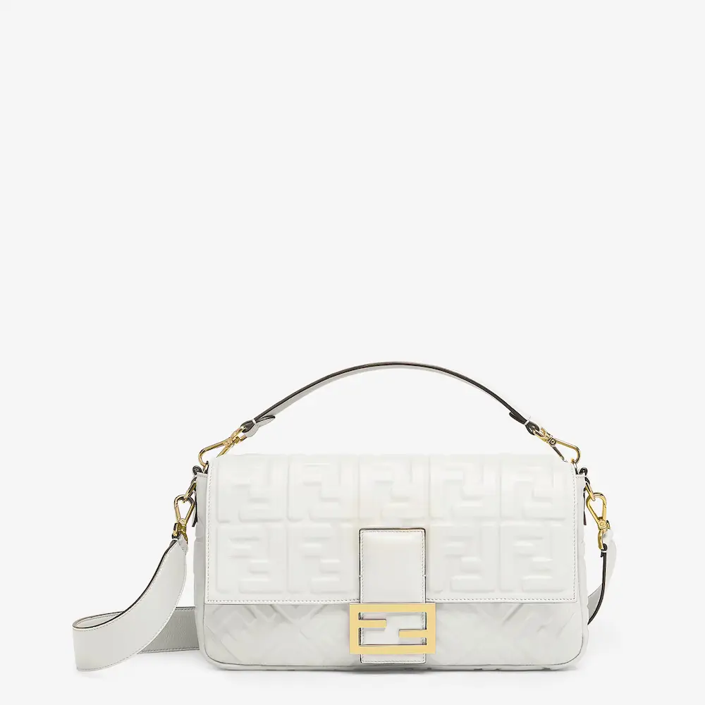 Fendi Baguette Large Bag White