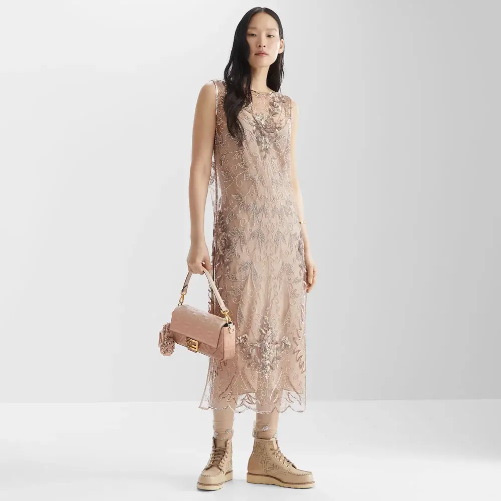 Fendi Baguette Pink graduated effect nappa leather bag model hand carry