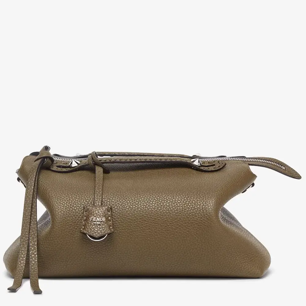 Fendi By The Way Selleria Large Green Selleria bag with 200 hand sewn topstitches