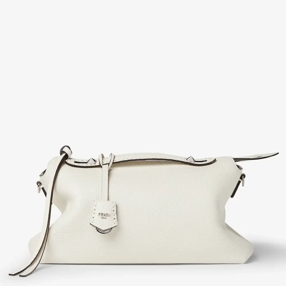 Fendi By The Way Selleria Large White Selleria bag with 200 hand sewn topstitches