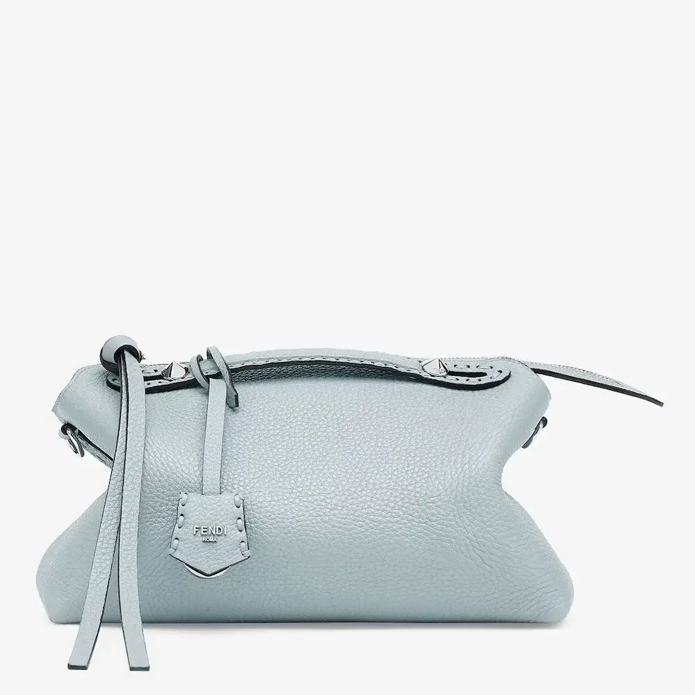 Fendi By The Way Selleria Medium Light Blue Selleria bag with 192 hand sewn topstitches