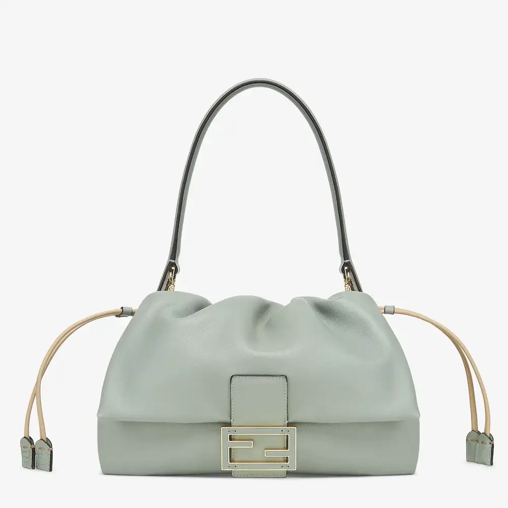Fendi Mamma Baguette Medium Matcha Green nappa leather bag