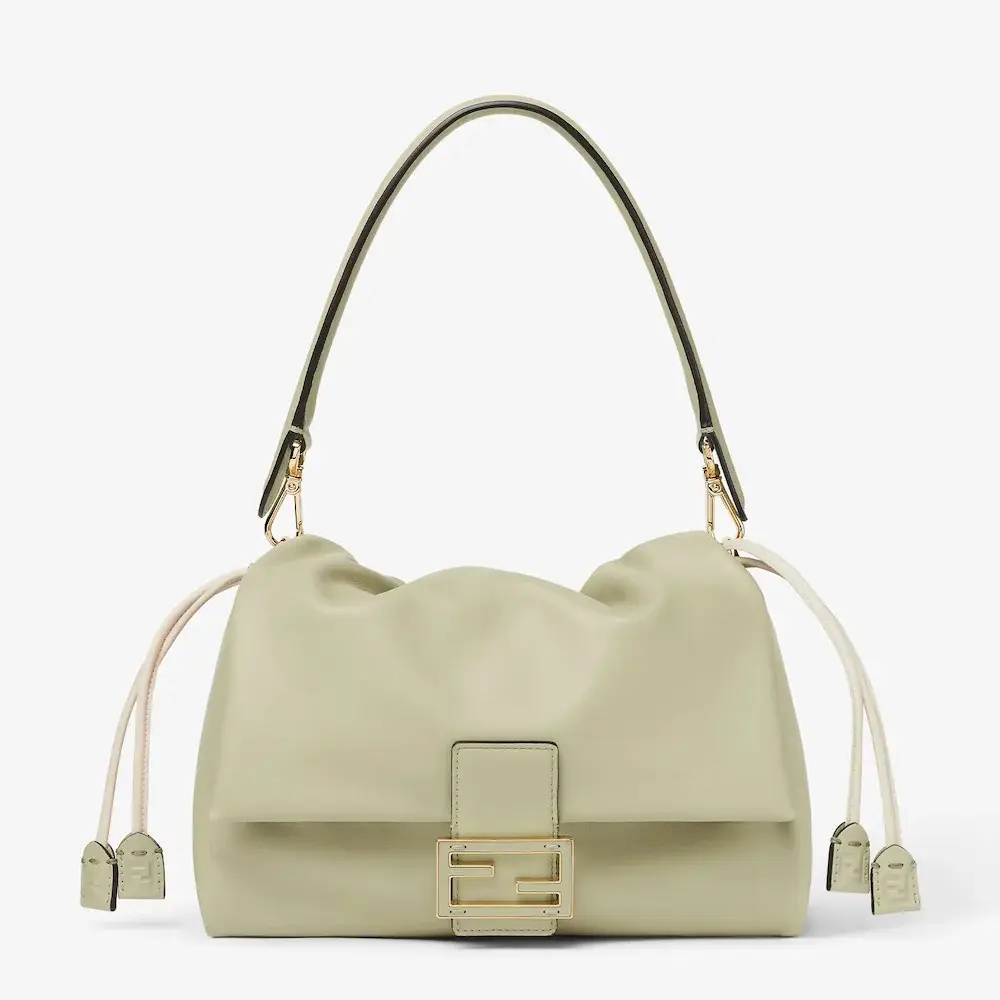 Fendi Mamma Baguette Medium Sage Green nappa leather bag