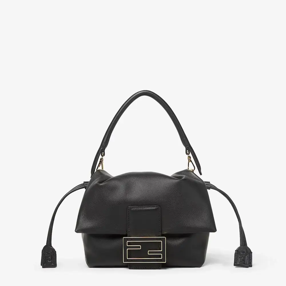 Fendi Mamma Baguette Small Black nappa leather mini bag