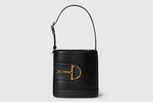 Gucci 73 small bucket bag Black smooth leather featured image