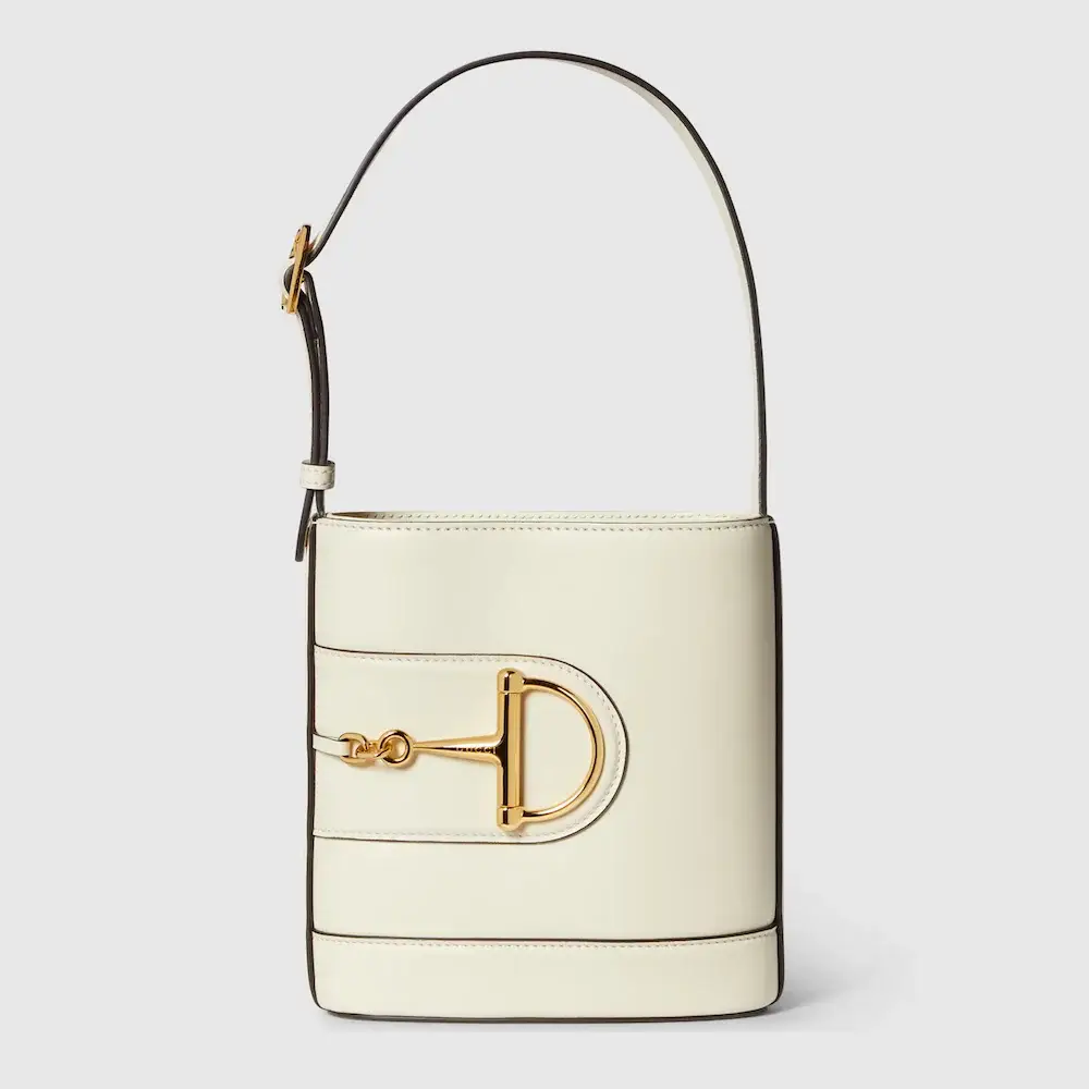 Gucci 73 small bucket bag White smooth leather