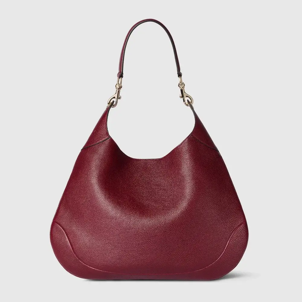 Gucci B large shoulder bag Gucci Rosso Ancora red soft grainy leather