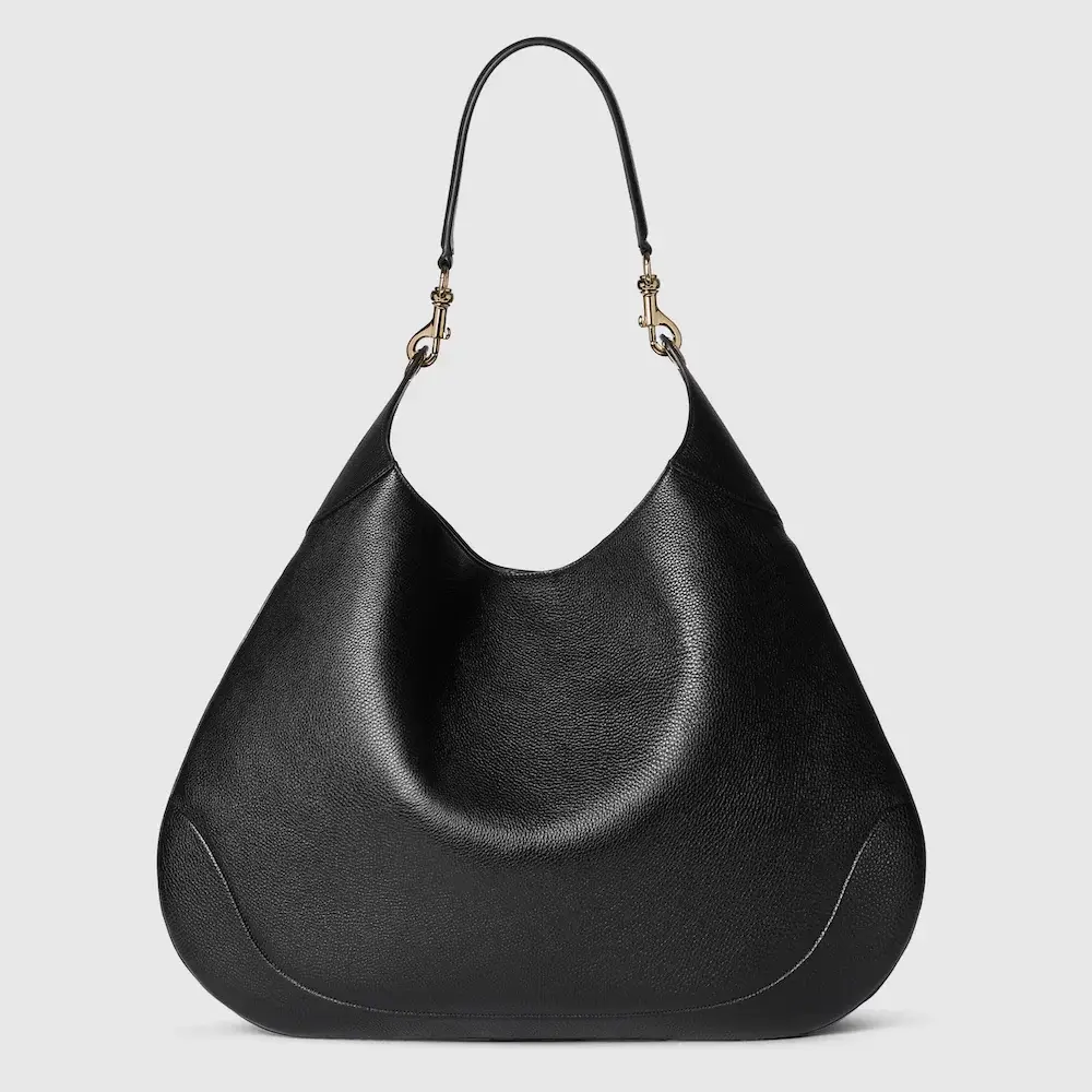 Gucci B maxi shoulder bag Black soft grainy leather