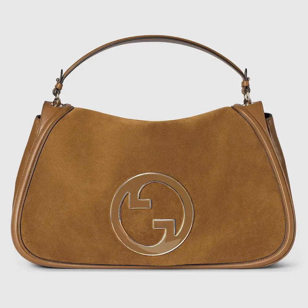 Gucci Blondie maxi top handle bag Brown suede