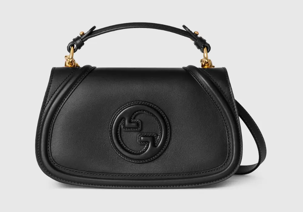 Gucci Blondie medium top handle bag Black smooth leather front image