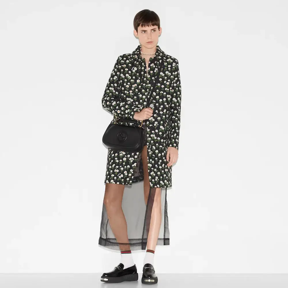 Gucci Blondie medium top handle bag Black smooth leather model shoulder carry