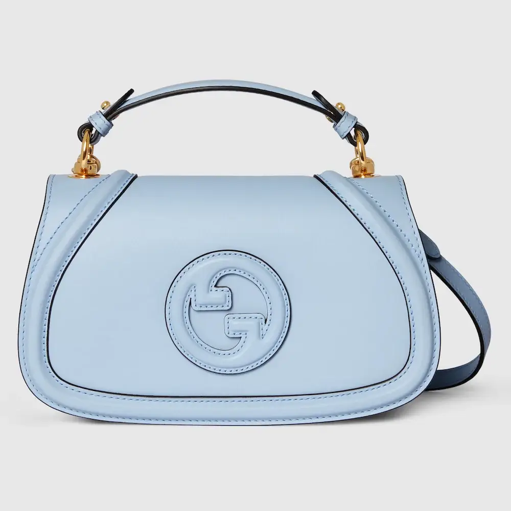 Gucci Blondie medium top handle bag Light blue smooth leather