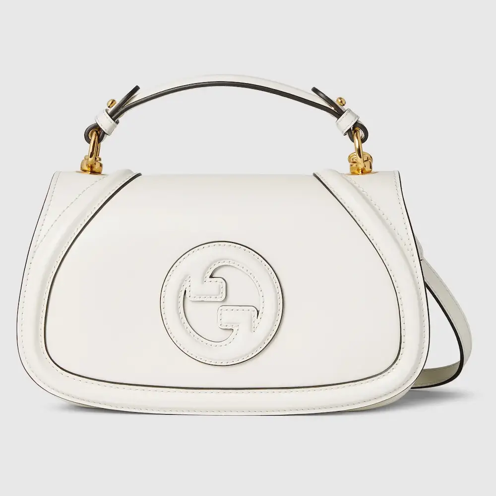 Gucci Blondie medium top handle bag White smooth leather