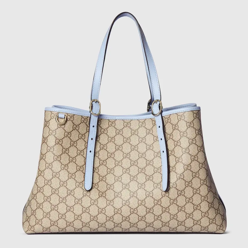 Gucci GG Emblem large tote bag Beige and dark brown new GG Monogram
