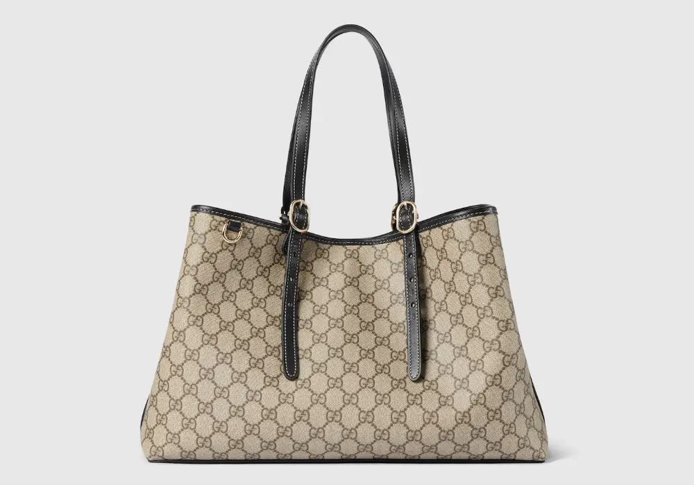 Gucci GG Emblem large tote bag Beige and dark brown new GG Monogram front image