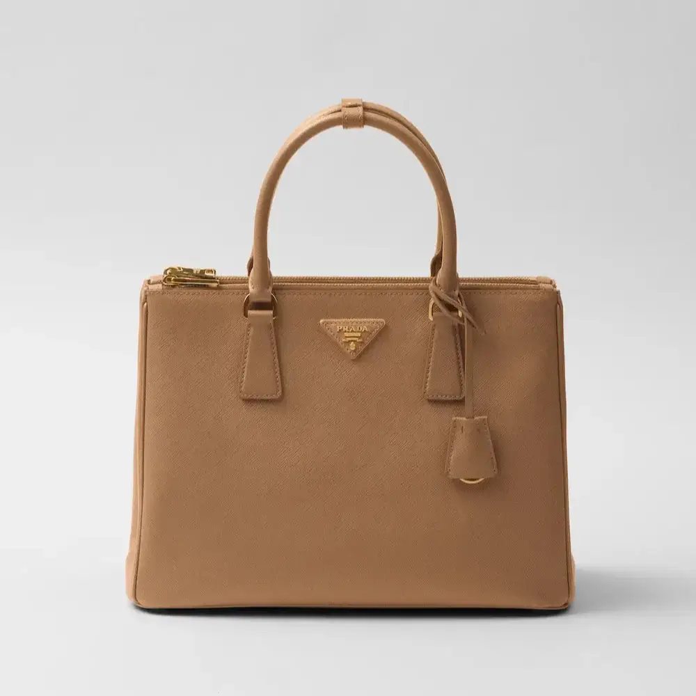 Large Prada Galleria Saffiano leather bag Natural