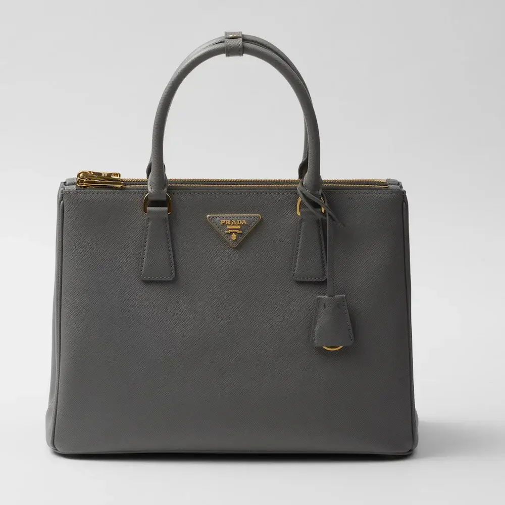 Large Prada Galleria Saffiano leather bag Slate gray