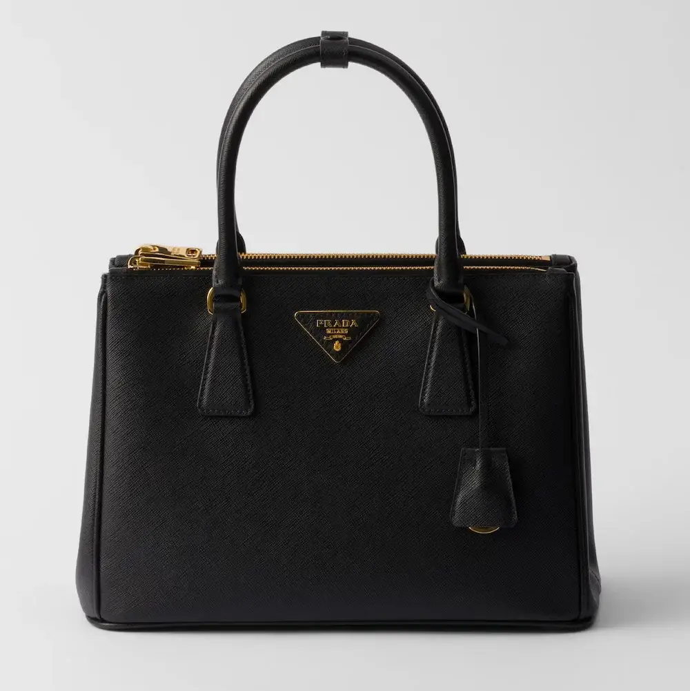 Medium Prada Galleria Saffiano leather bag black