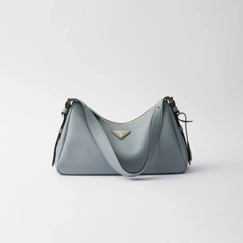 Prada Aimée medium leather shoulder bag opaline