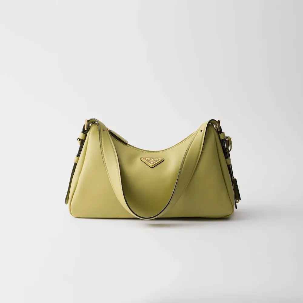 Prada Aimée medium leather shoulder bag pistachio