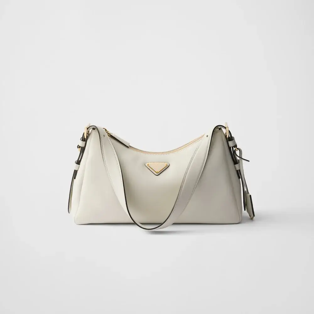 Prada Aimée medium leather shoulder bag white
