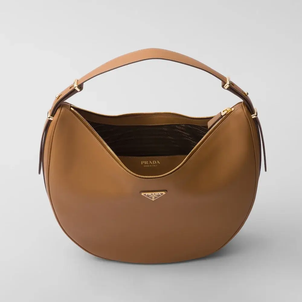 Prada Arqué large leather shoulder bag interior