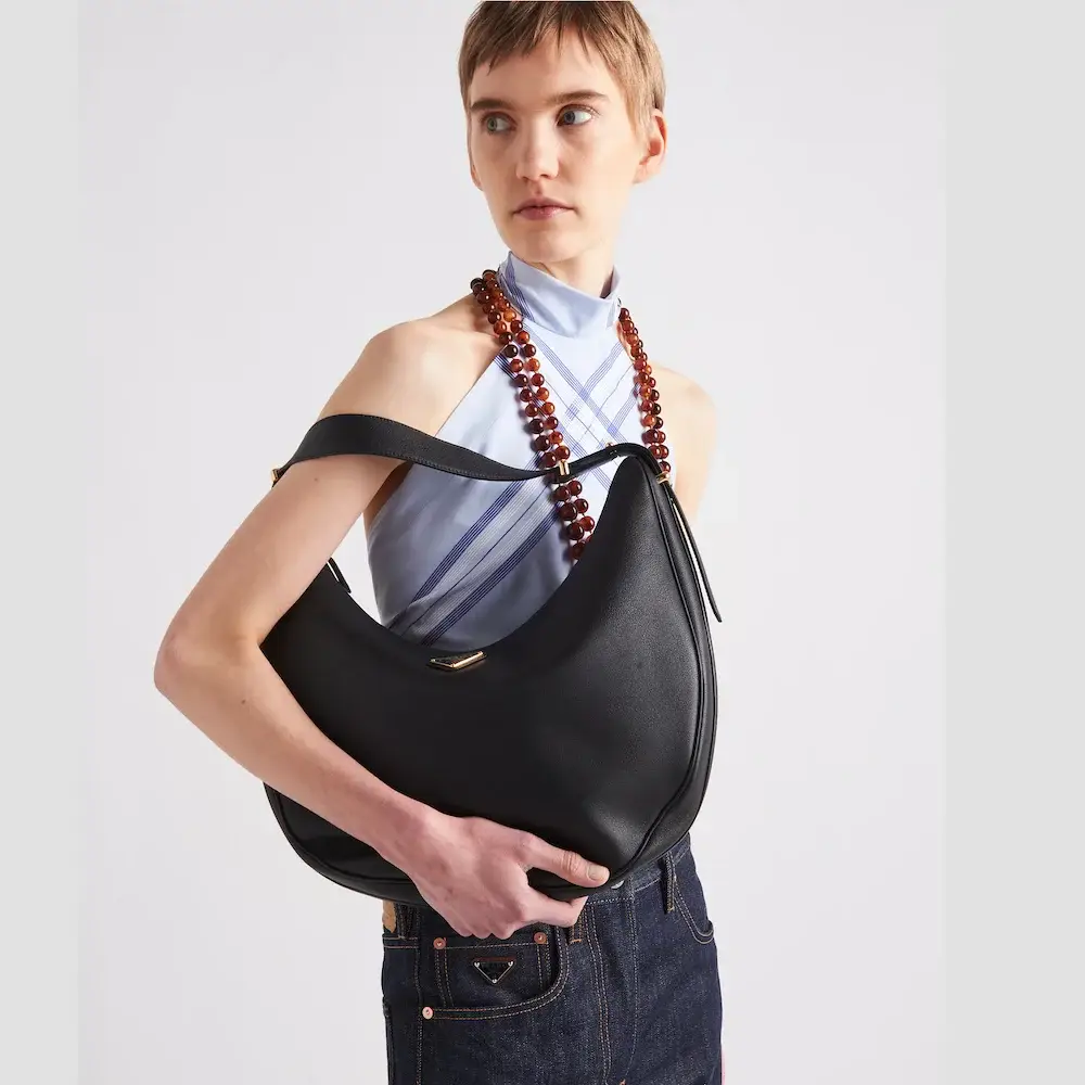 Prada Arqué large leather shoulder bag model shoulder carry