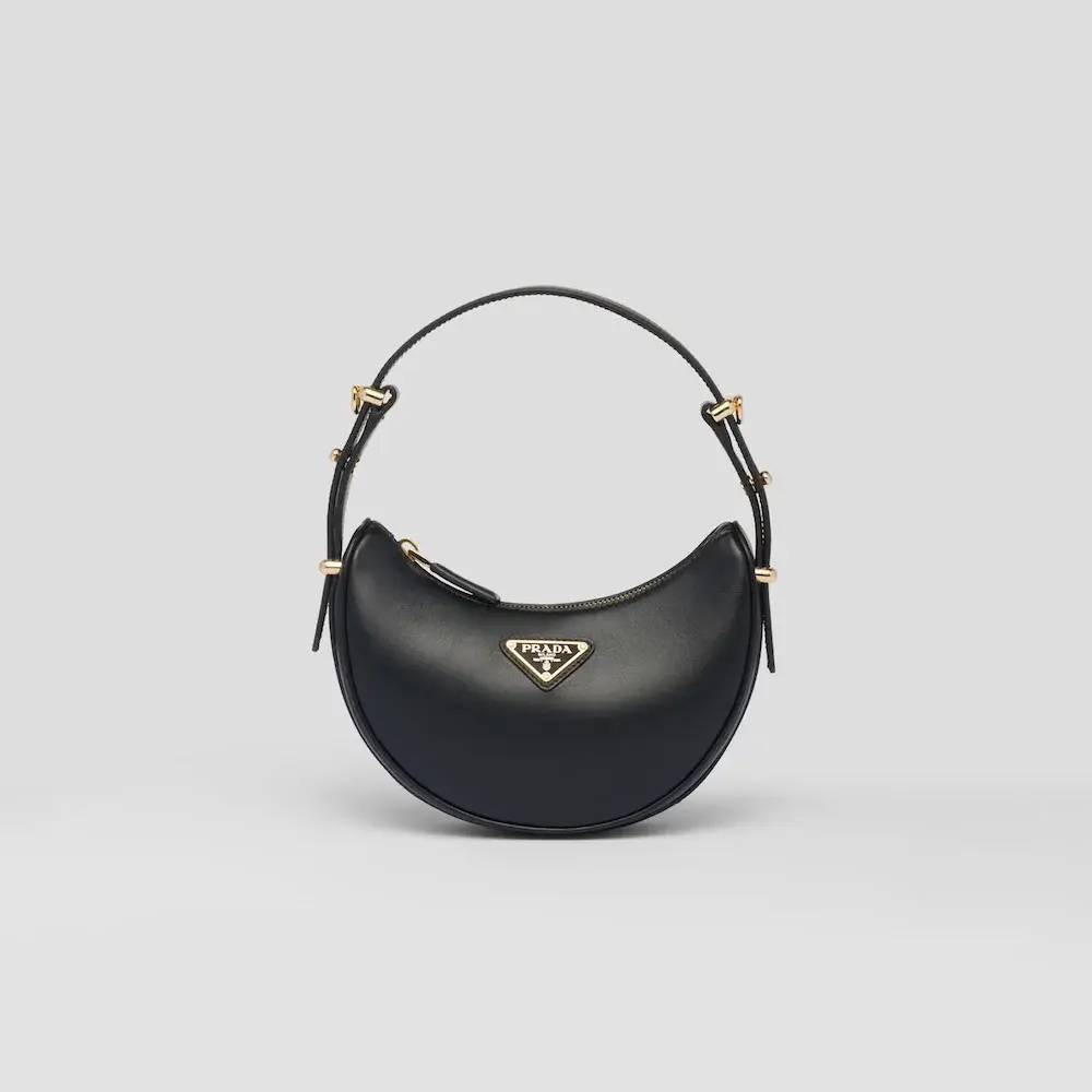 Prada Arqué leather mini shoulder bag black