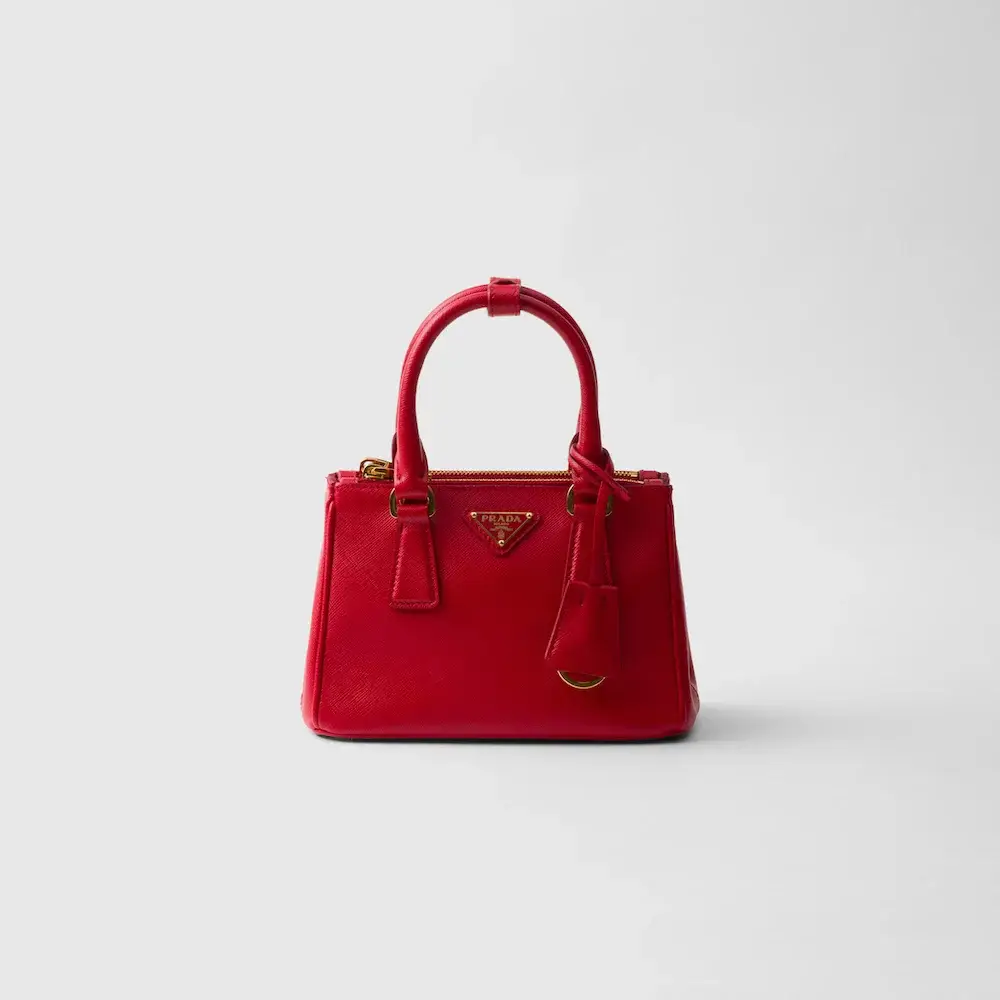 Prada Galleria Saffiano leather micro bag red