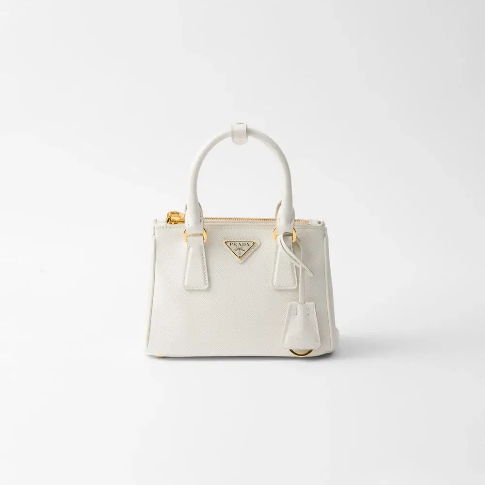 Prada Galleria Saffiano leather micro bag white