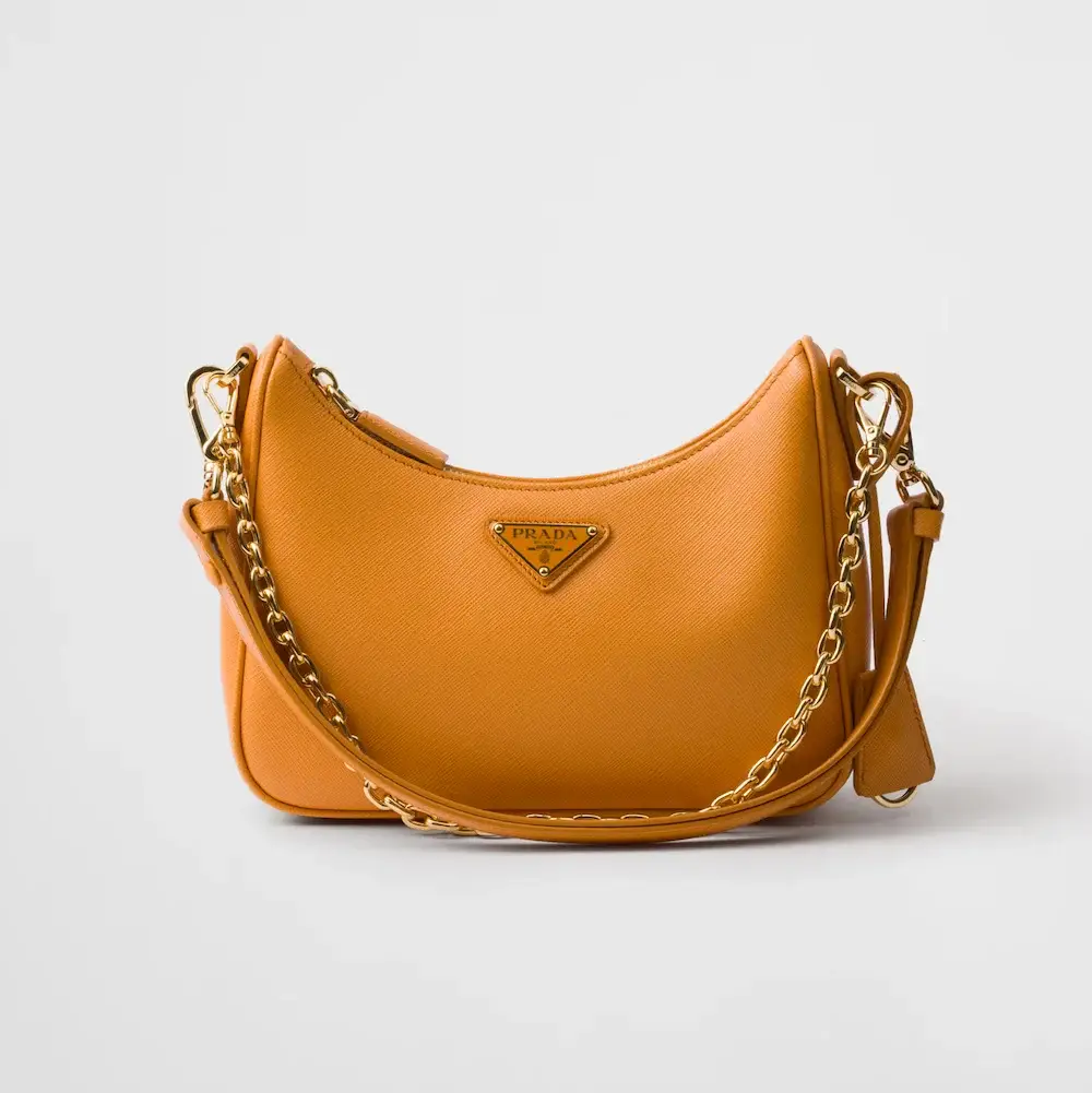 Prada Re Edition Saffiano leather mini bag amber