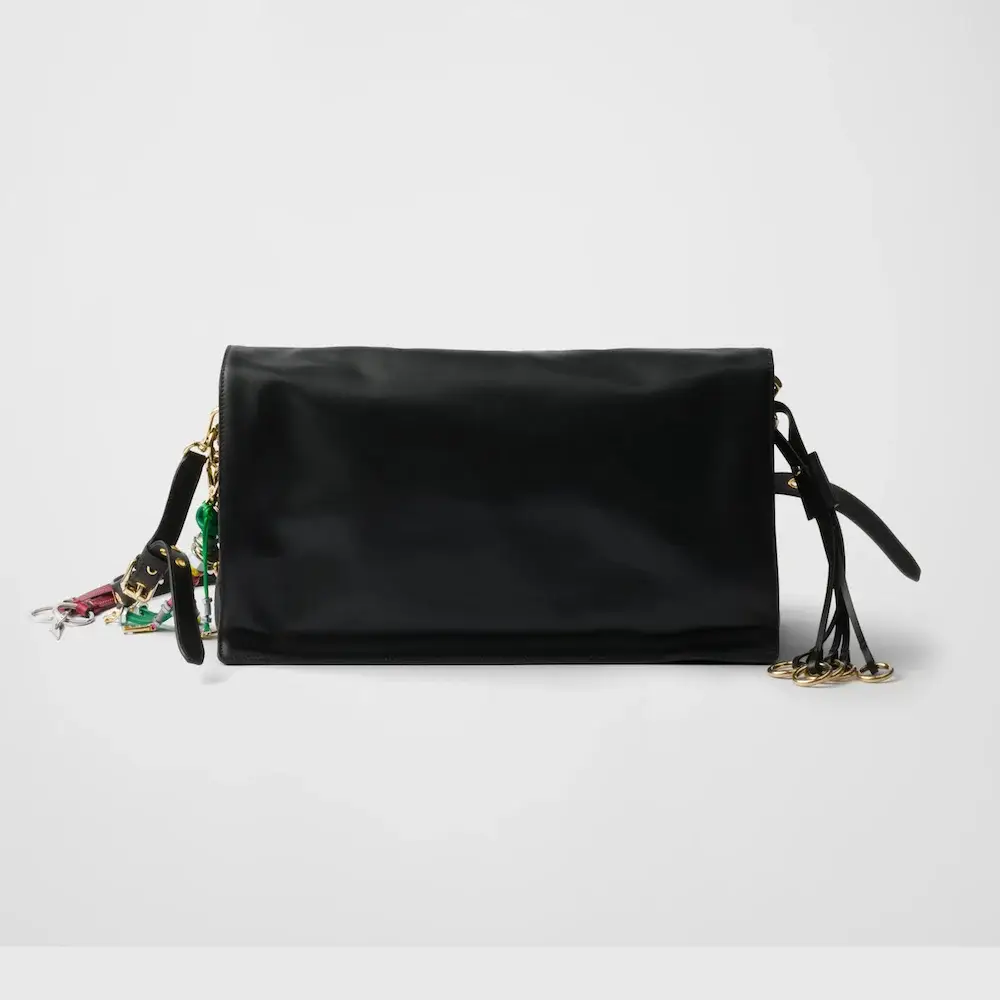 Prada Soft Sound Large leather shoulder bag with charms back