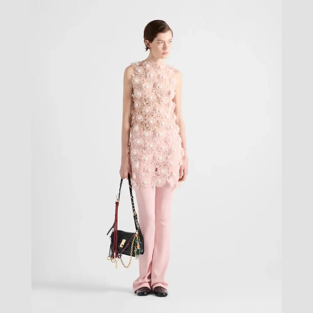 Prada Soft Sound Small leather shoulder bag with charms model hand carry