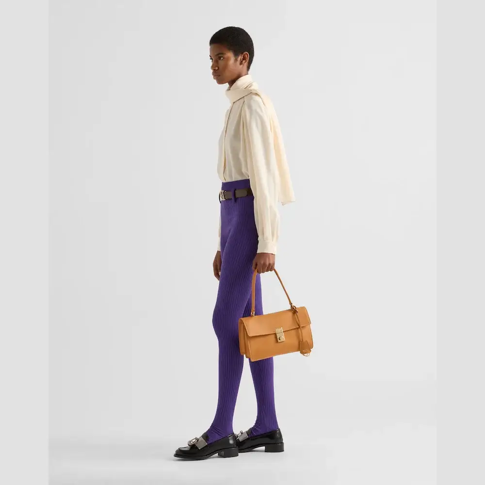 Prada Soft Sound medium leather shoulder bag model hand carry