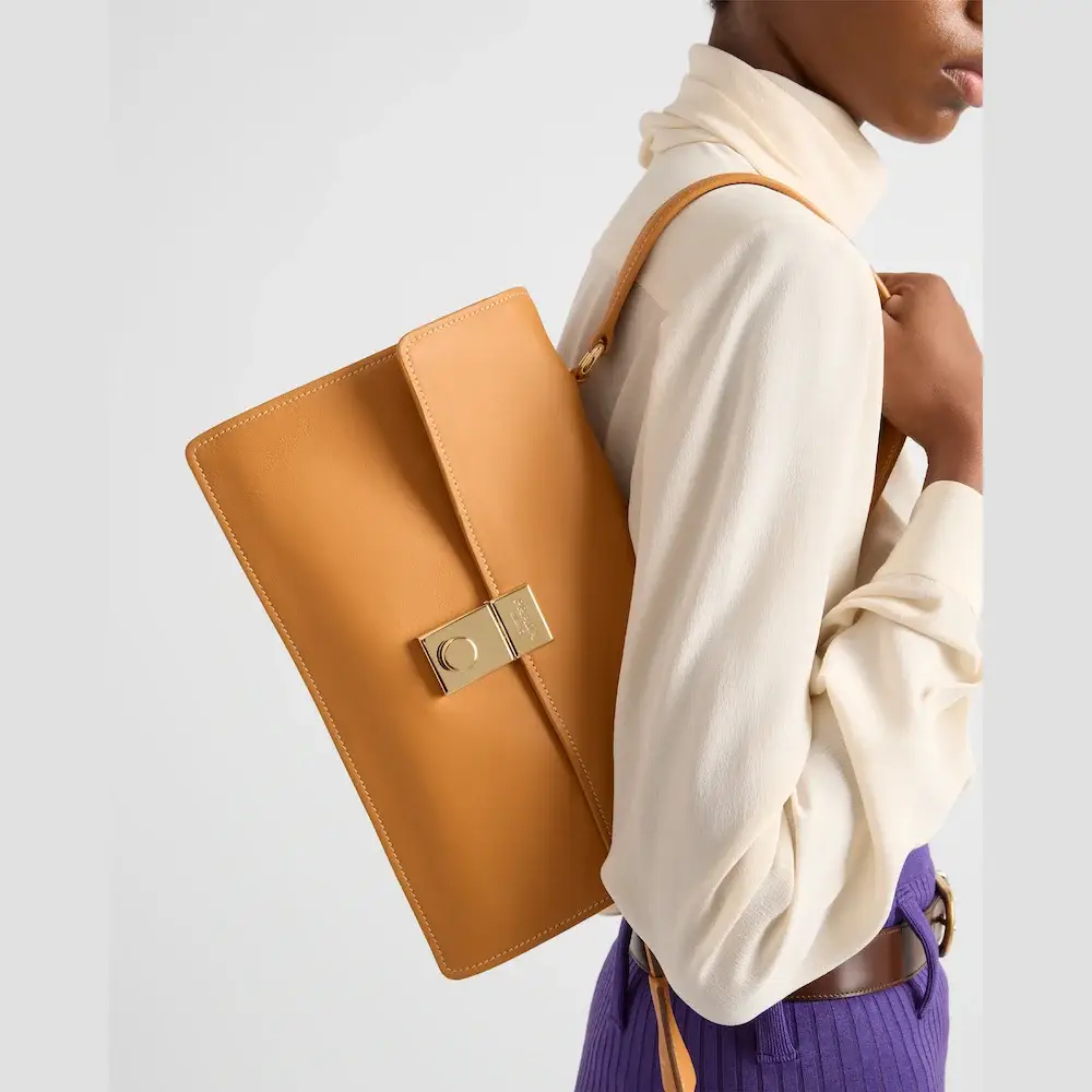 Prada Soft Sound medium leather shoulder bag model shoulder carry