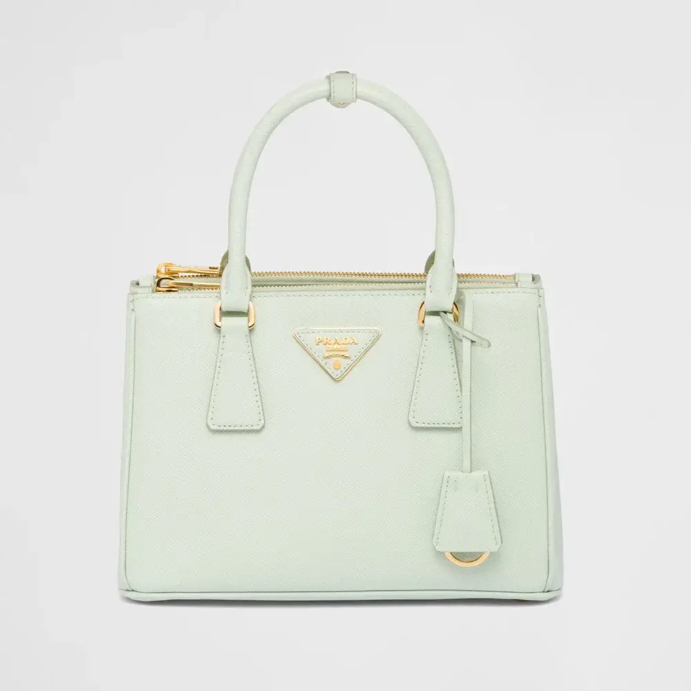 Small Prada Galleria Saffiano leather bag aqua