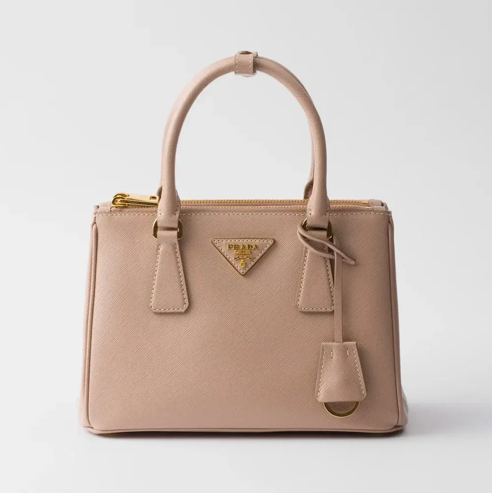 Small Prada Galleria Saffiano leather bag powder pink