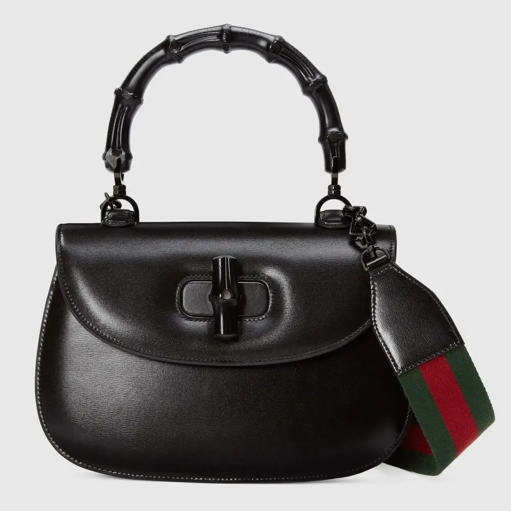 Gucci Bamboo 1947 medium bag All Black Black leather