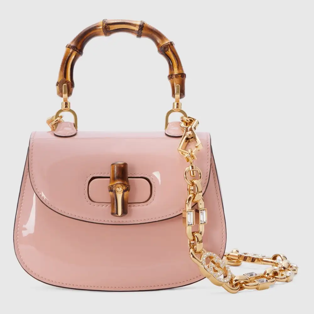 Gucci Bamboo 1947 mini bag Light pink patent leather